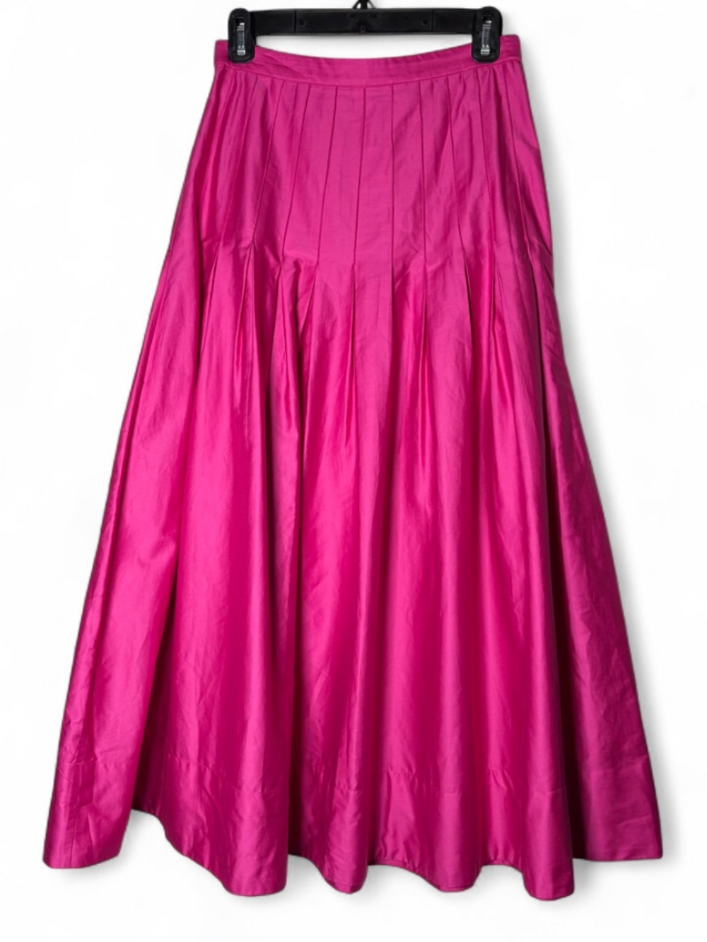 THE GREAT Fuschia Pink Maxi Pleated Cotton Skirt size 2